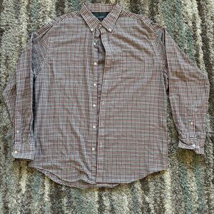 Van Heusen Men's Plaid Shirt - Red and Blue